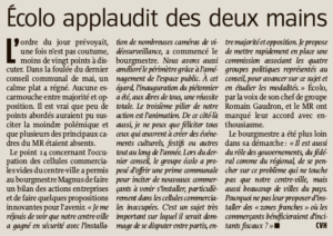 Ecolo applaudit des deu mains – L’Avenir 28/06